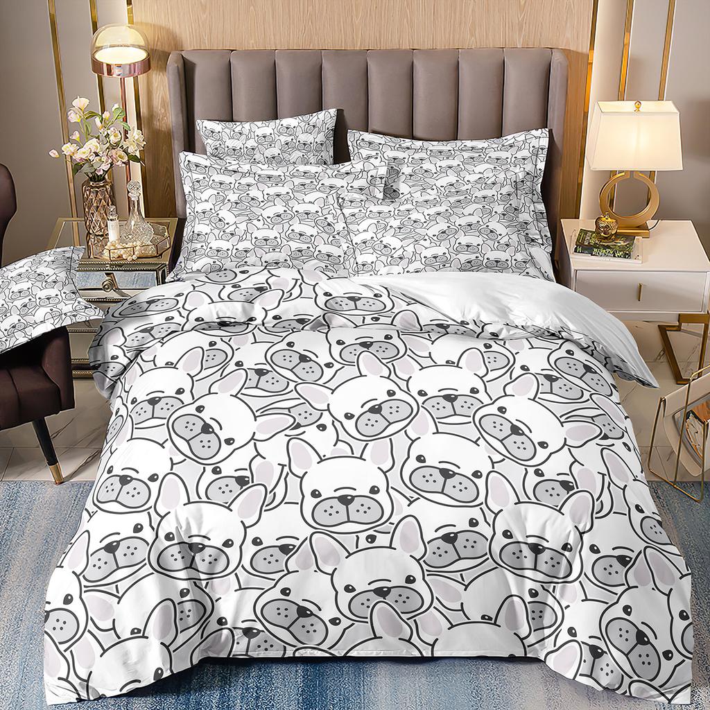 Children'S Cartoon Animal Panda Dog Toy Car Bedding 3D Digital Printing Three-Piece Set