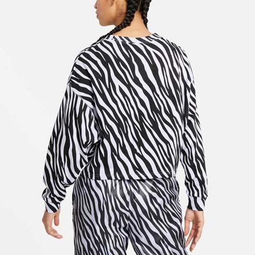 Nike Women's Casual Zebra Print Pullover Hoodie In Black