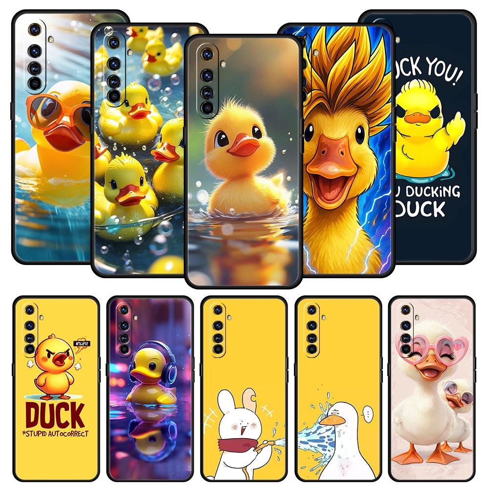 Cartoon Duck Case For Realme C67 C63 C55 C53 C35 C25 C21 GT 2 3 5 6 10 11 12 13 Pro Plus 5G Soft TPU Phone Cover Fundas Capa Bag