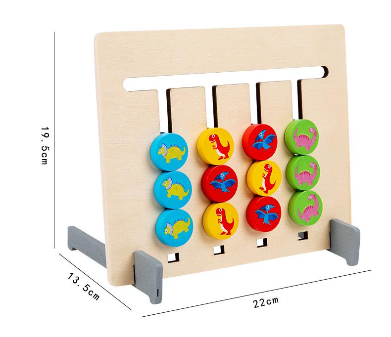 Double-Sided Four-Color Chess Logic Puzzle Toy for Ages 2-3 - Montessori Early Education Game