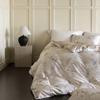 Luxury Lan Jing Tencel Cooling Four-Piece Summer Bedding Set: Silky, Machine Washable Bed Sheet & Duvet Cover for Naked Sleep.