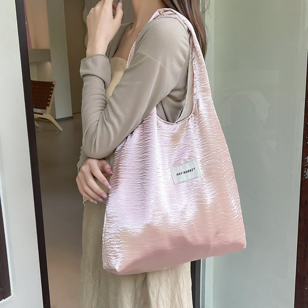Große Kapazität Einfache Umhängetasche Elegante Unterarm-Einkaufstasche Satin-Seiden-Tragetasche Mädchen