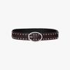PINK PINEAPPLE OVAL BUCKLE BELT_BROWN