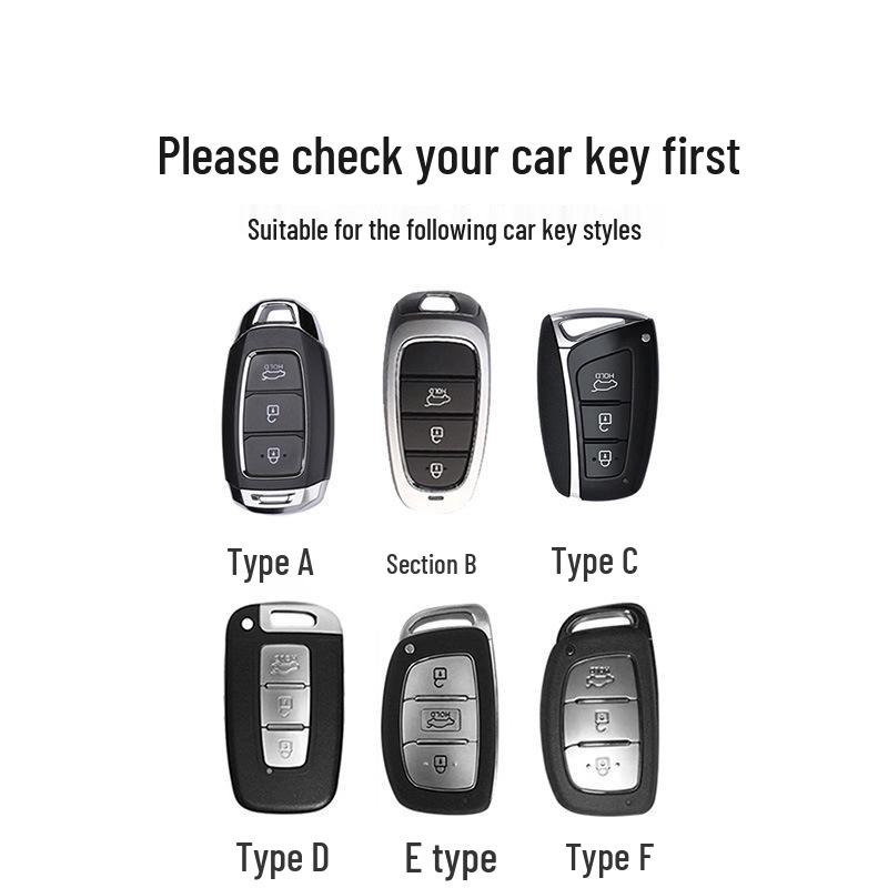 Genuine Leather Key Case for Hyundai Ix35, Santa Fe, Fiesta, Ix25, Elantra, Verna, Mistra