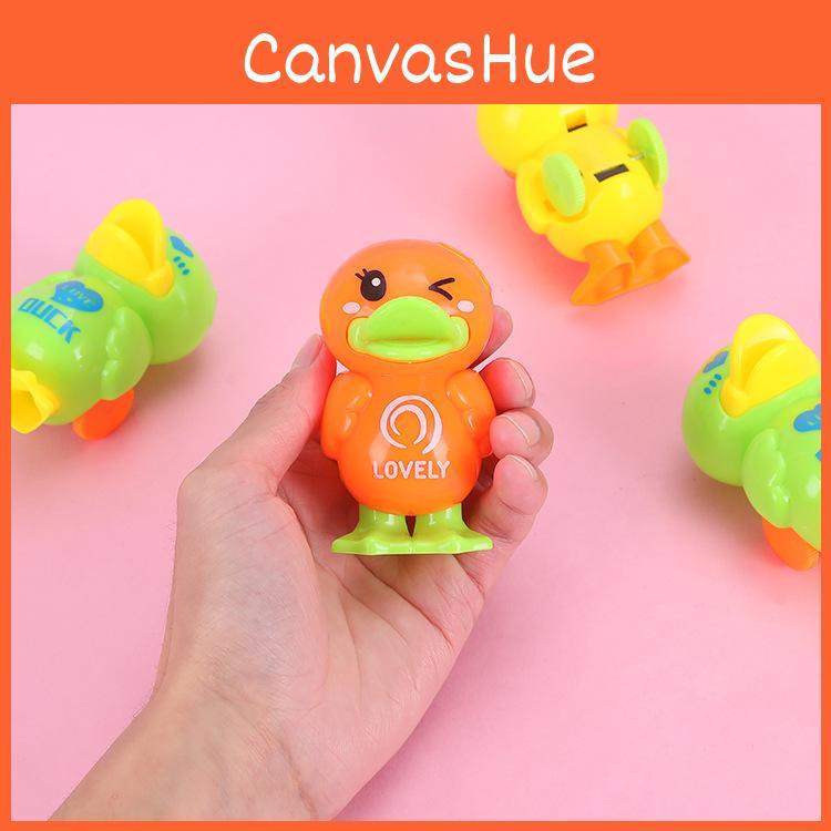 Cartoon Plastic Mini Duck Toy With Rolly Function Kids Interactive Car Play