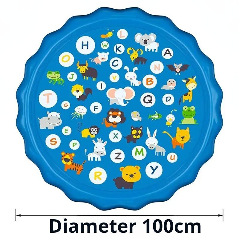 

Non-Toxic Kids Inflatable Sprinkler Water Play Mat Outdoor Lawn Beach Spray Games Pad With Letters Design Summer Fun Cushion 100/170Cm