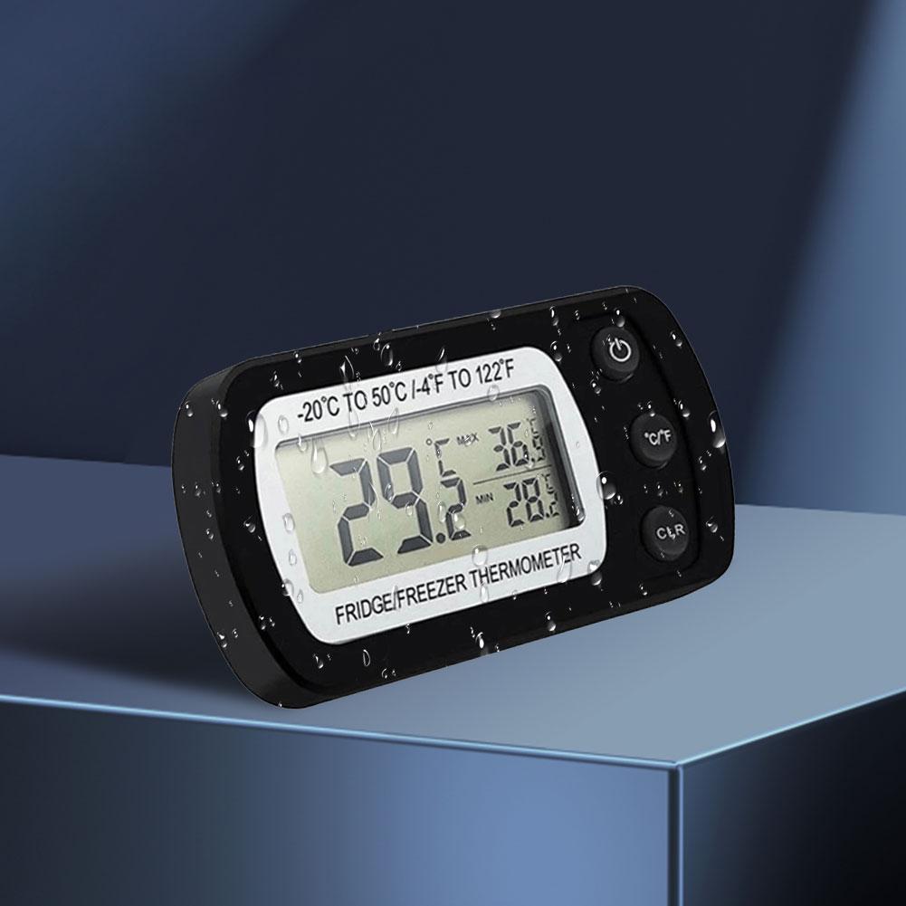 Digital Fridge Thermometer Large LCD Waterproof Refrigerator Freezer Thermometer Magnetic Back& Hook for Kitchen Home Restaurant