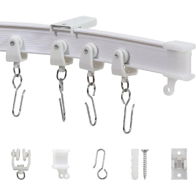 Flexible Ceiling Curtain Track, Bendable Curved Curtain Rail Ceiling Mount for Room Divider, Privacy Living Room and Bathroom, Drop Ceiling Shower