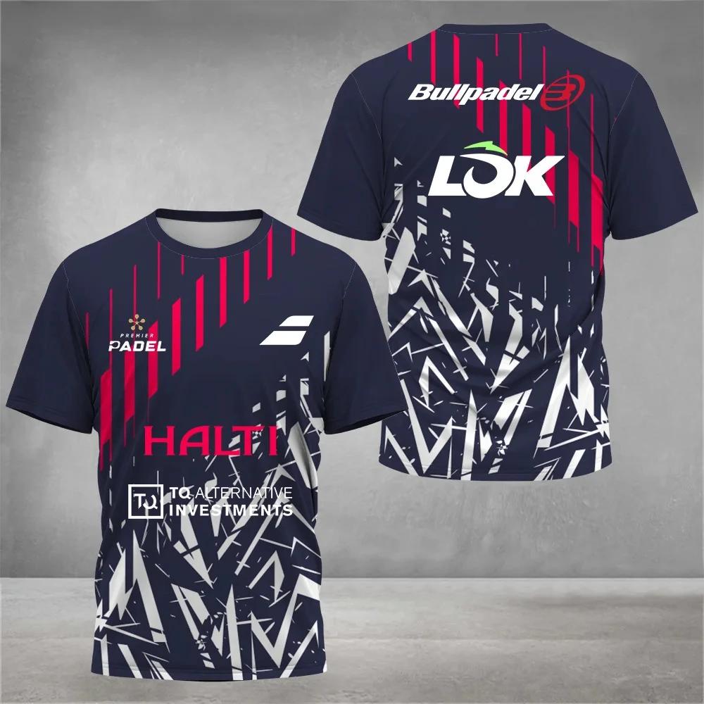 Sommer 3D-gedruckte Tennis-Trainings-Trikots Schnelltrocknend Atmungsaktiv Rundhalsausschnitt Kurzarm Blazer T-Shirt Herrenmode Freizeit Sportbekleidung