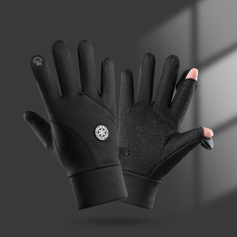 Winter Gloves Cycling Outdoor Skiing Fleece Anti-splashing Water Touch Screen Non-slip Fleece Windproof Cold Warm Gloves