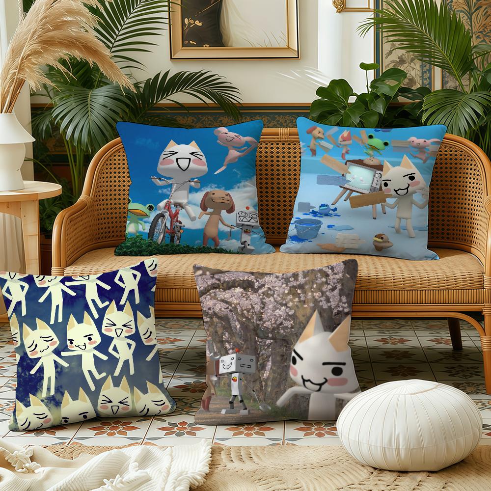 Cartoon TToro Inoue Cute cushion cover Pillow Case Plush Fabric Soft Double Sided Print Sofa Cushion Cover Throw Pillow Covers