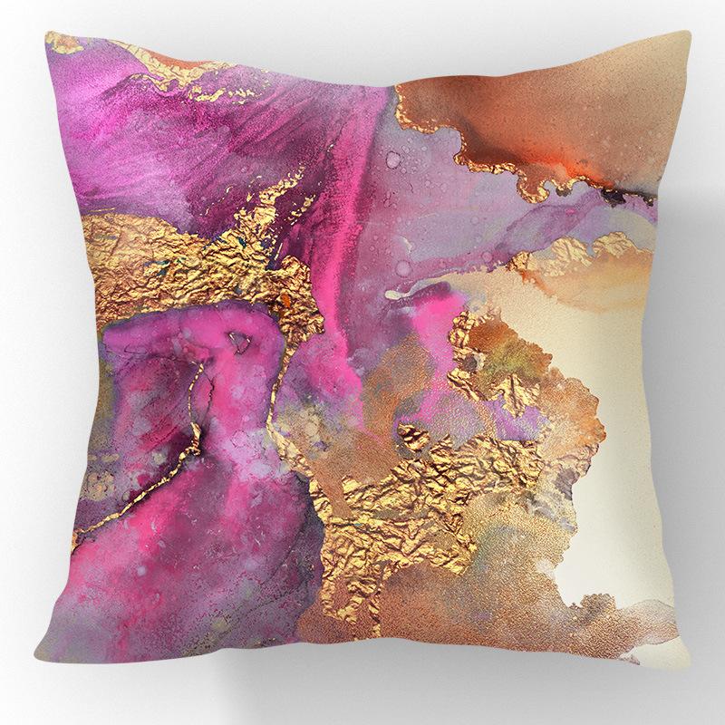 Nordic Gilt Sofa Pillow Short Plush Printed Car Pillow Soft Living Room Decoration Pillow