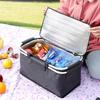 Black Large Capacity Aluminum Foil Thickened Portable Aluminum Rack Insulation Basket Foldable Outdoor Picnic Basket One Pack