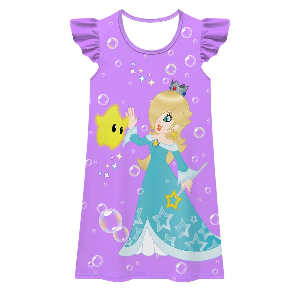 83067 Kids Girls Princess Rosalina Printed Ruffle Dress