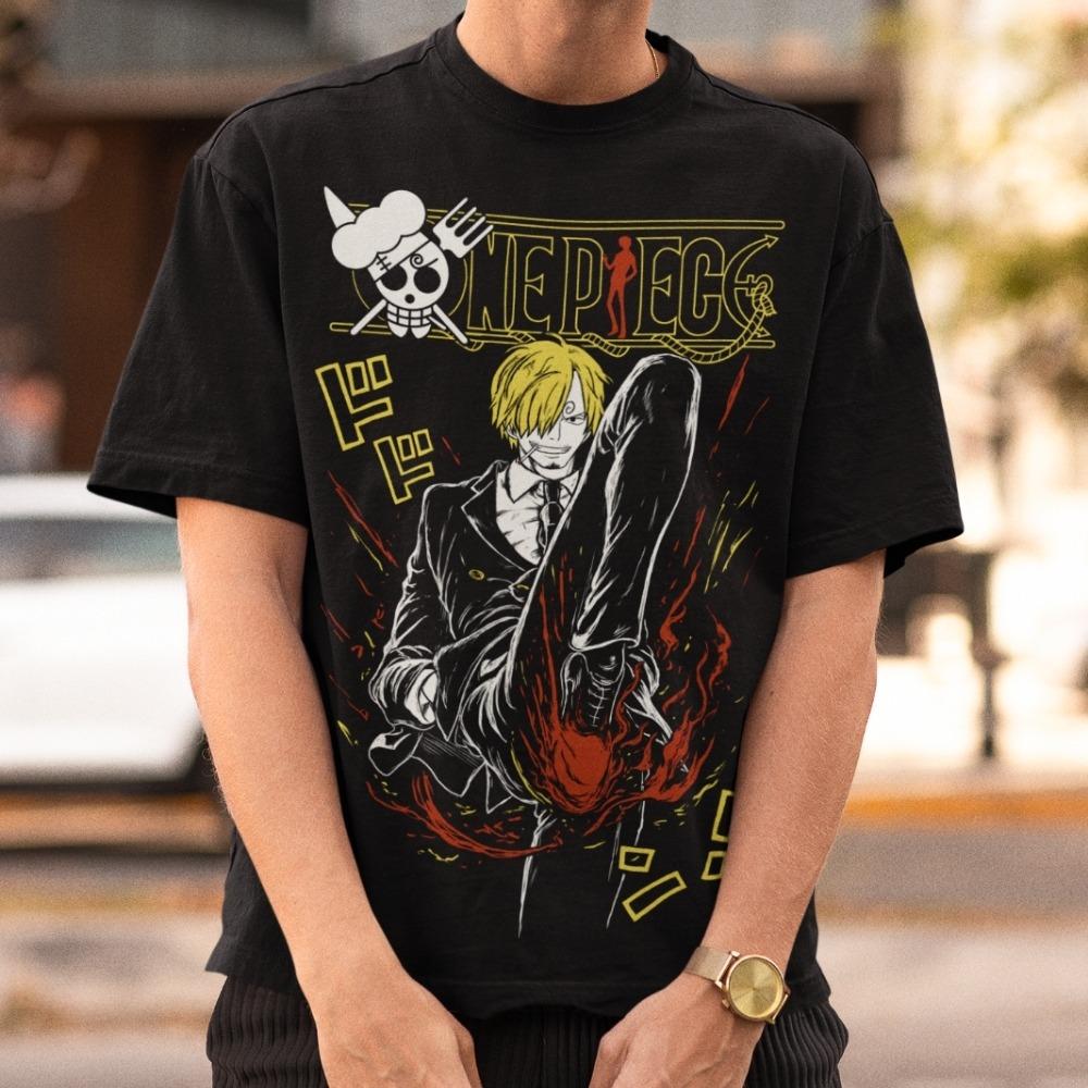 Fashion T-shirt Anime One Piece Second Brother Printed T-shirt Style Anime Style Short Sleeve T-shirt S