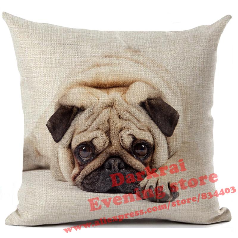 Federa per Cuscino in Lino Stampata Bulldog Francese Divertente Decorazione per la Casa Federa per Cuscino Decorazione Soggiorno Cuscini Decorativi 45X45Cm