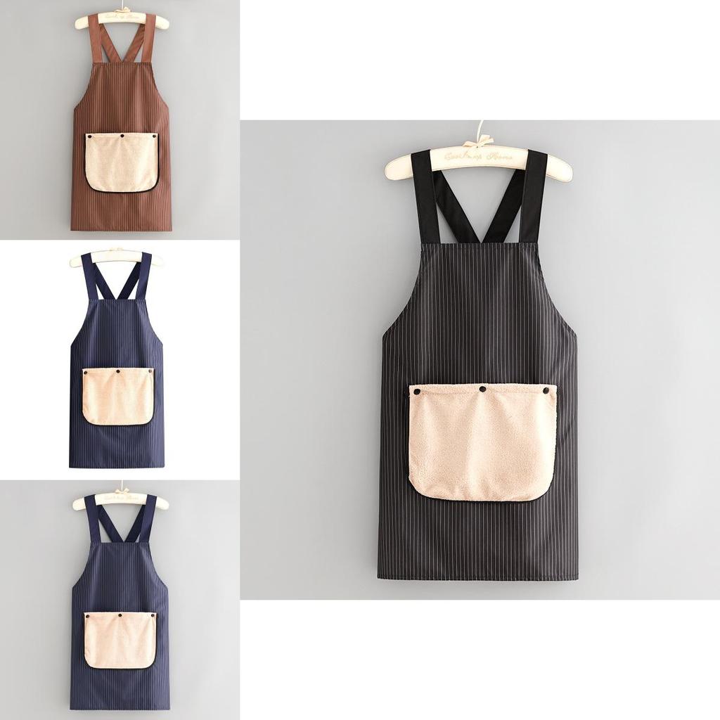 Waterresistant Sleeveless Apron With Cross Back Straps And Removable Towel Pocket For Chefs And Cooks