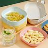10 Square Dinner Plates with 1 Holder Portable Food Plate Set for Snacks Dessert Plastic Candy Cookie Storage Tray for Christmas