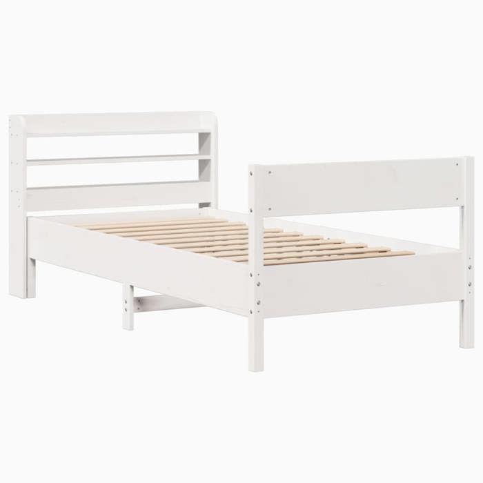 VidaXL Cadre de lit sans matelas blanc 100x200 cm bois de pin massif 3306934