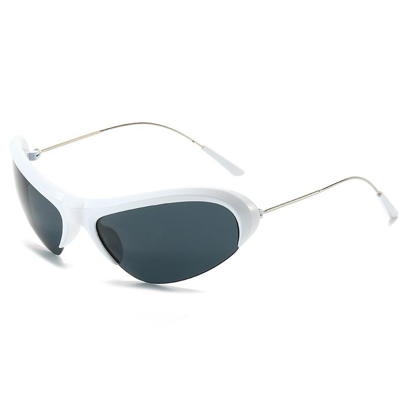 

Спортивные очки, Персонализированные Хип-хоп Очки с большой оправой Кошачий глаз Металлические очки с изогнутыми дужками Женские regular