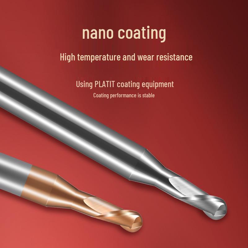 Tiangong Wolframová ocel R0.5 Kulová fréza 0.75 Legovaný krček, 2břitá, 55° Potažená, Prodloužená Hluboká drážka 1, 1.25