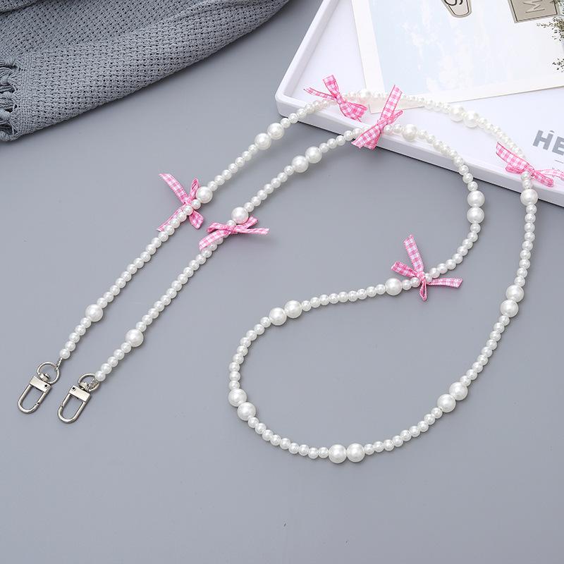 Yi Lian Acrylic Beaded Phone Chain: Pearl Crossbody Strap Charm for Women