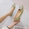 Women Ballerinas Flats 2026 Autumn Rhinestone Pointed Toe Shallow Mouth Comfortable Elegant Low Heel Soft Sole Single Shoes