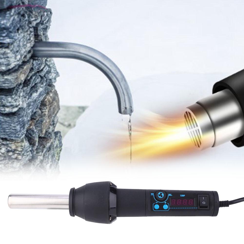 Digital Display Hot Air Gun Handheld Heat Gun Air Heater Blower with 8 Nozzle and BracketUS 110V