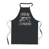 Tablier de cuisine - PLANETEE - J'peux Pas Marathon - Noir - 90x60 cm - Polyester résistant