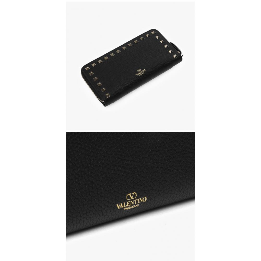 Valentino 4w2P0645 Vsh 0no  P0645 Vsh 0no  Rockstud Long Wallet