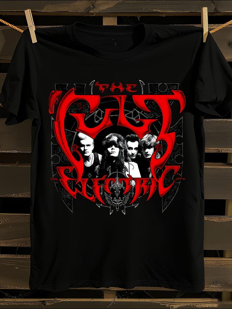 The Cult Logo Graphic T-Shirt Mens Tshirt Womens Tshirts with Letters Print Short Sleeves T-Shirt Casual Street Tee Shirt Top