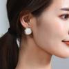 Boucles d'oreilles Vintage Tendance Vent Froid Aiguille en Argent 925 Boucles d'oreilles Carrées Géométriques Simples Turquoise Craquelée