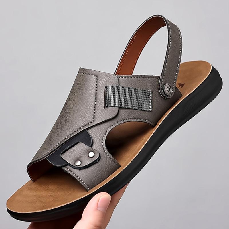 Fashion Classic Open Toe Men's Sandals Summer 2024 Non-slip Waterproof Sandals Men's Soft Bottom Wear-resistant Middle-aged Dual-use