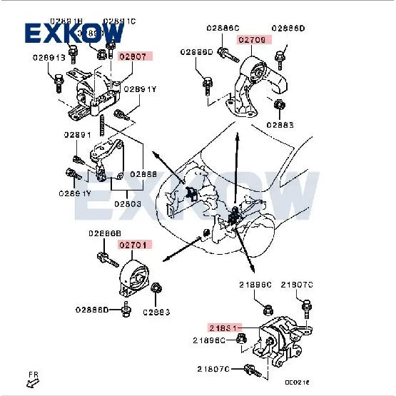 4PC Engine Mounting Bracket Set for Mitsubishi Delica D5 Space Wagon CV2W CV4W CV5W MN101387 MN101441 MN101386 MN101574