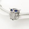 100%Copper Owl Charms Beads Full Zircon Pave Animal Pendant Fit 3Mm Original Bangle Bracelet Diy For Women Jewelry