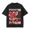 Pochita Chainsaw Man Anime T Shirt Hip Hop Washed Short Sleeve Street T-Shirts Vintage for Men Women Tops Streetwear Summer Tees