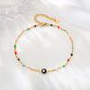 Vintage Lucky Evil Eye Anklet Bracelet for Women, Blue Eye Beaded Chain Stainless Steel Foot Anklets, Waterproof Jewelry On Leg