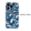 Blue Ocean Wave Phone Case for IPhone 17AIR 16E 16 15 14 13 12 11 17 Pro Max Plus Double-layer Back Cover