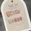 10Pcs French Handmade White Flower Press On Nails Full Cover Fake Nail Tips Stick On False Nails