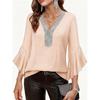 2026 Spring Summer Sequined Crew Neck Blouse Top, Hot Popular Casual Shirt for Women, Europe America Style