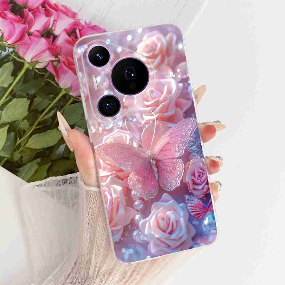 For Huawei Pura 70 Pro HBN-LX9 Case Luxurious Pattern Butterfly TPU Back Cover For Pura 70Pro+ 70 Pro Plus HBN-AL10 Phone Shell