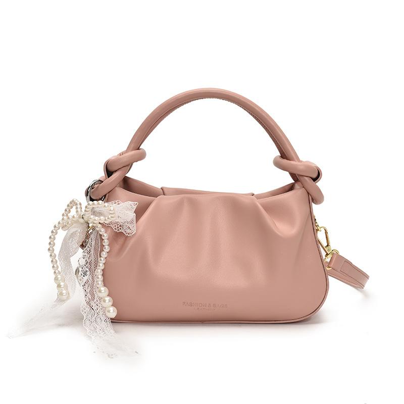 High-end Niche Bag Women's 2025 New Summer Versatile Messenger Bag Fashionable Portable Pleated Bucket Bag