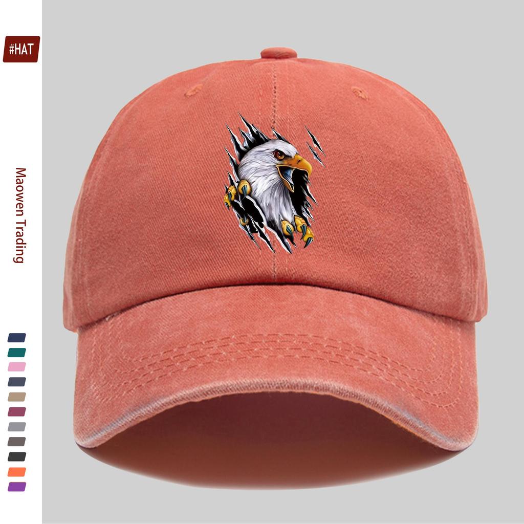 Pc Ripped Eagle D Pattern Print Baseball Cap Sun Hat with Eagle Print Design Comfortable Lightweight Trucker Decorative Hat Bu