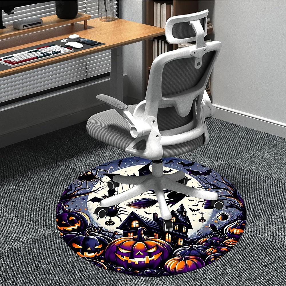 1pc Halloween Spooky Office Round Area Rug, Under Office Chairs Bedroom Living Room Home Decor, Room Deco, Available in Various Sizes