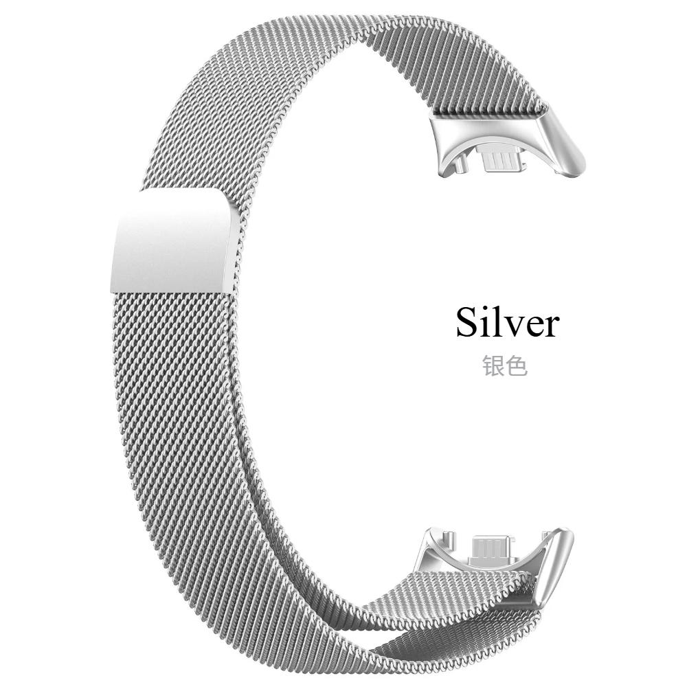 

2 шт. Нержавеющая сталь для Xiaomi mi band 10 Ремешок miband8 miband 9 Correa Браслет Xiaomi Smart Band 8 Миланская петля Аксессуары For Miband 10 серебряный