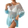 Women's Hollow Out Sexy Bikini Outer Gradient Beach Pullover Long Sleeve Cover Up