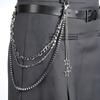 Three Layers Multilayer Metal Chain Silver Punk Waist Chain Gifts Hip Hop Chain  Y2k
