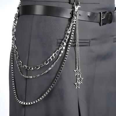 Tassel Star Pendant Pants Chain Three Layers Hip Hop Chain New Punk Waist Chain Rock