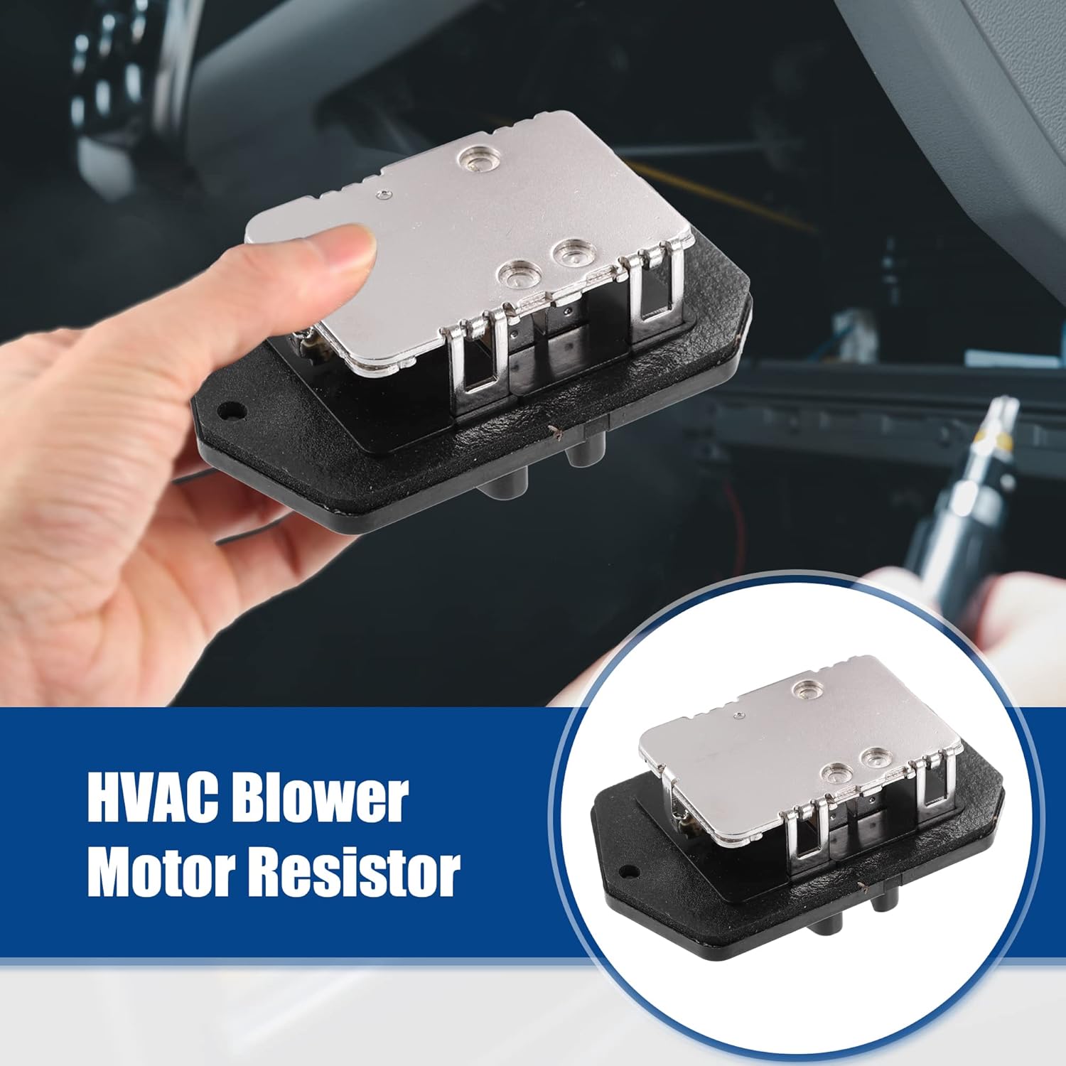 ACROPIX HVAC Blower Motor Resistor Replacement Fit for Toyota Yaris - Pack of 1 Black Silver Tone