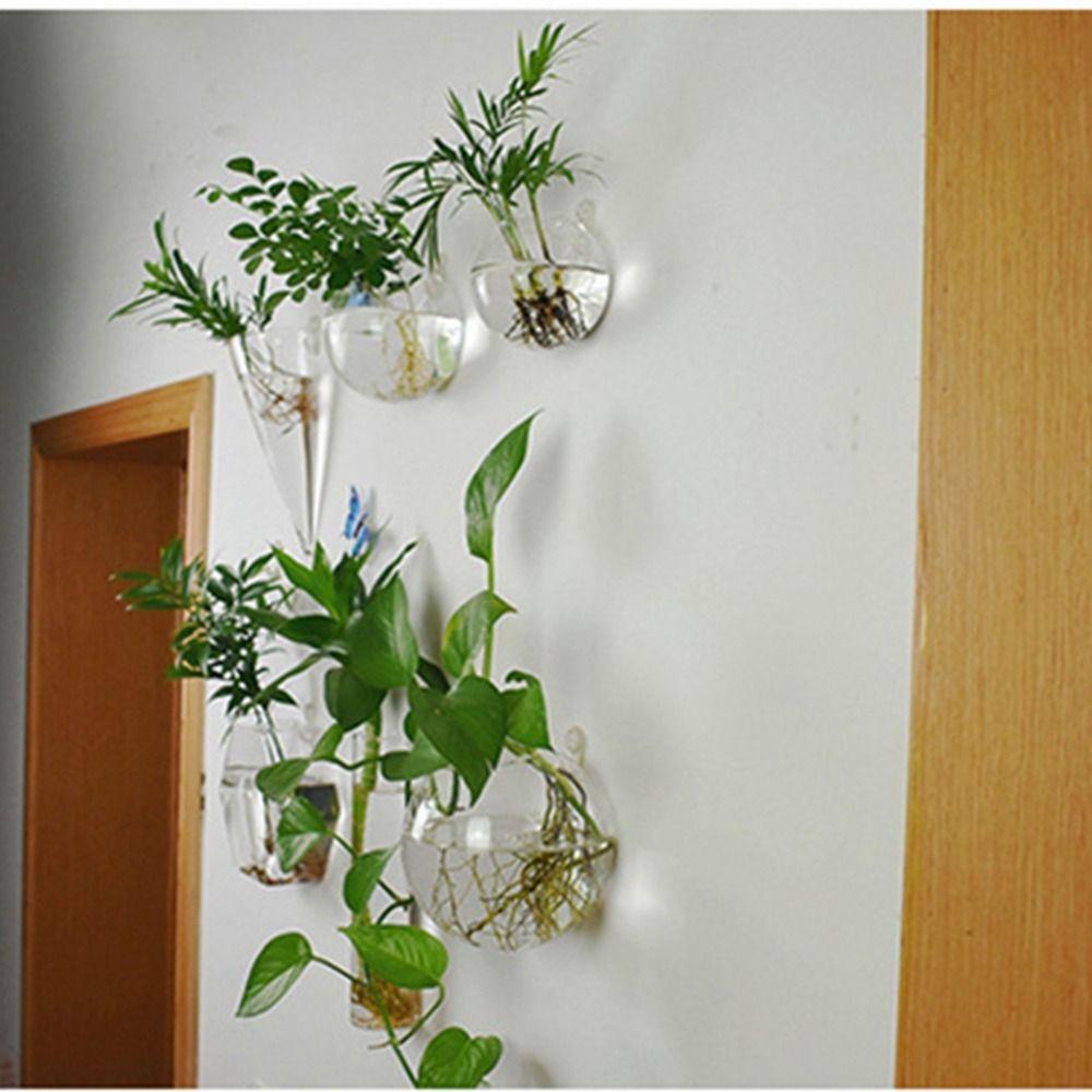 Wall-mounted Irregular Shape Glass Crafts Hydroponic Vase Flower Vase Flower Pot Plant Container